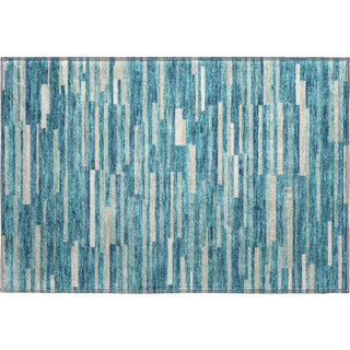 Piper Looms Mayfield Stripes AMF894 Teal Machine Washable Area Rug Scatter Main Image