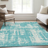 Piper Looms Mayfield Modern AMF895 Aqua Machine Washable Area Rug Lifestyle Image Feature