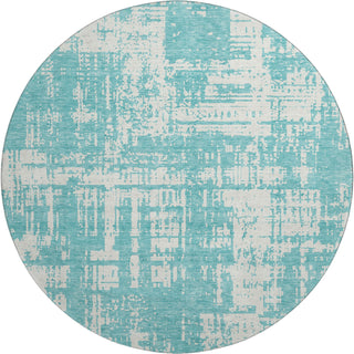 Piper Looms Mayfield Modern AMF895 Aqua Machine Washable Area Rug Round Main Image
