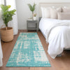 Piper Looms Mayfield Modern AMF895 Aqua Machine Washable Area Rug Runner Lifestyle Image Feature