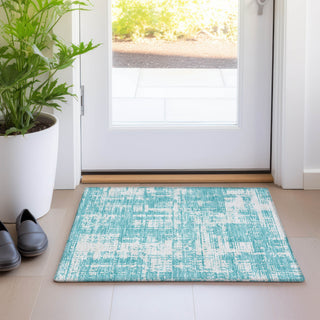 Piper Looms Mayfield Modern AMF895 Aqua Machine Washable Area Rug Scatter Lifestyle Image Feature