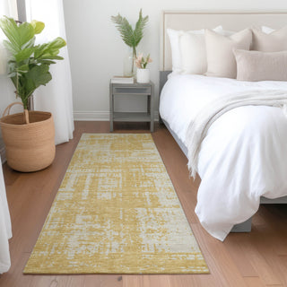 Piper Looms Mayfield Modern AMF895 Gold Machine Washable Area Rug Runner Lifestyle Image Feature
