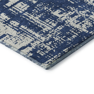 Piper Looms Mayfield Modern AMF895 Navy Machine Washable Area Rug Corner Image