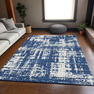Piper Looms Mayfield Modern AMF895 Navy Machine Washable Area Rug Lifestyle Image Feature