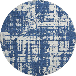 Piper Looms Mayfield Modern AMF895 Navy Machine Washable Area Rug Round Main Image