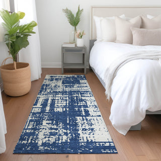 Piper Looms Mayfield Modern AMF895 Navy Machine Washable Area Rug Runner Lifestyle Image Feature