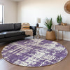 Piper Looms Mayfield Modern AMF895 Purple Machine Washable Area Rug Round Lifestyle Image Feature