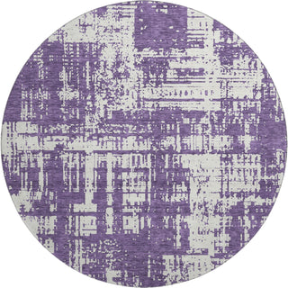 Piper Looms Mayfield Modern AMF895 Purple Machine Washable Area Rug Round Main Image