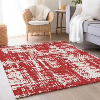 Piper Looms Mayfield Modern AMF895 Red Machine Washable Area Rug Lifestyle Image Feature