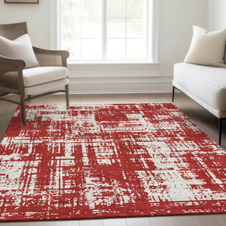 Piper Looms Mayfield Modern AMF895 Red Machine Washable Area Rug Lifestyle Image Feature