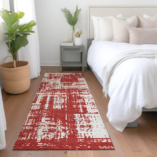 Piper Looms Mayfield Modern AMF895 Red Machine Washable Area Rug Runner Lifestyle Image Feature