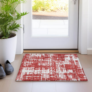 Piper Looms Mayfield Modern AMF895 Red Machine Washable Area Rug Scatter Lifestyle Image Feature