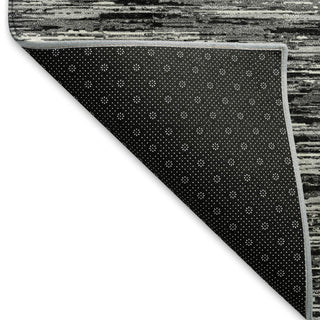 Piper Looms Mayfield Stripes AMF896 Black Machine Washable Area Rug Backing Image