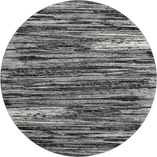 Piper Looms Mayfield Stripes AMF896 Black Machine Washable Area Rug Round Main Image