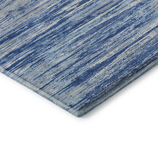Piper Looms Mayfield Stripes AMF896 Blue Machine Washable Area Rug Corner Image