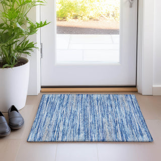 Piper Looms Mayfield Stripes AMF896 Blue Machine Washable Area Rug Scatter Lifestyle Image Feature