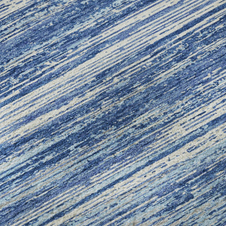 Piper Looms Mayfield Stripes AMF896 Blue Machine Washable Area Rug Swatch Image