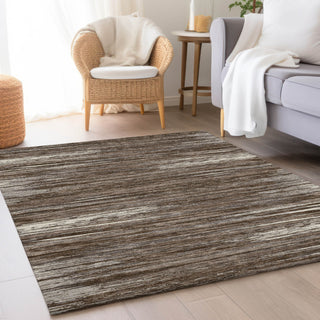 Piper Looms Mayfield Stripes AMF896 Brown Machine Washable Area Rug Lifestyle Image Feature