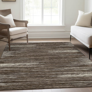 Piper Looms Mayfield Stripes AMF896 Brown Machine Washable Area Rug Lifestyle Image Feature