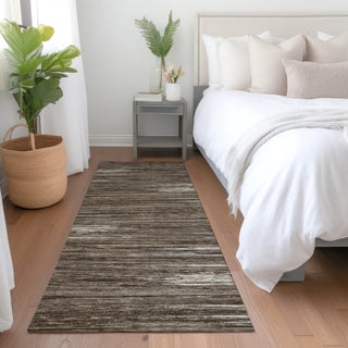 Piper Looms Mayfield Stripes AMF896 Brown Machine Washable Area Rug Runner Lifestyle Image Feature