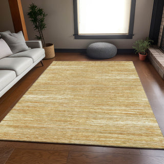Piper Looms Mayfield Stripes AMF896 Gold Machine Washable Area Rug Lifestyle Image Feature
