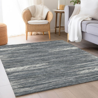 Piper Looms Mayfield Stripes AMF896 Gray Machine Washable Area Rug Lifestyle Image Feature