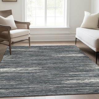 Piper Looms Mayfield Stripes AMF896 Gray Machine Washable Area Rug Lifestyle Image Feature