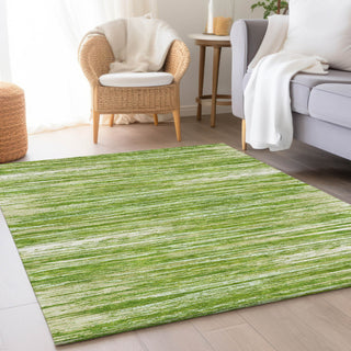 Piper Looms Mayfield Stripes AMF896 Green Machine Washable Area Rug Lifestyle Image Feature