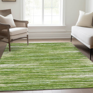 Piper Looms Mayfield Stripes AMF896 Green Machine Washable Area Rug Lifestyle Image Feature