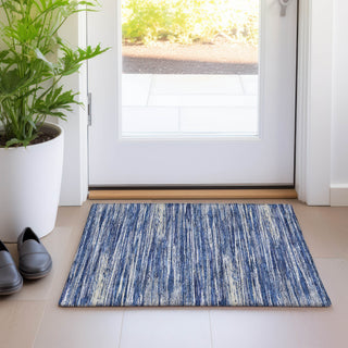 Piper Looms Mayfield Stripes AMF896 Navy Machine Washable Area Rug Scatter Lifestyle Image Feature