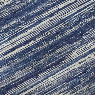 Piper Looms Mayfield Stripes AMF896 Navy Machine Washable Area Rug Swatch Image