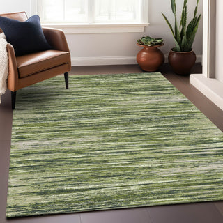 Piper Looms Mayfield Stripes AMF896 Olive Machine Washable Area Rug Lifestyle Image Feature