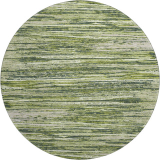 Piper Looms Mayfield Stripes AMF896 Olive Machine Washable Area Rug Round Main Image