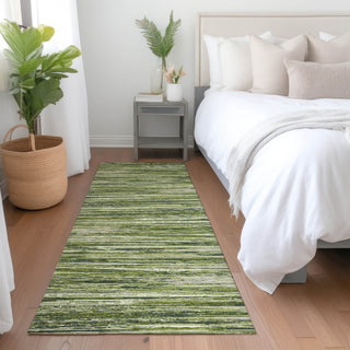 Piper Looms Mayfield Stripes AMF896 Olive Machine Washable Area Rug Runner Lifestyle Image Feature
