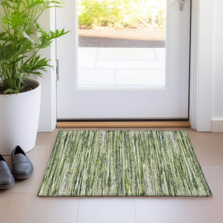 Piper Looms Mayfield Stripes AMF896 Olive Machine Washable Area Rug Scatter Lifestyle Image Feature