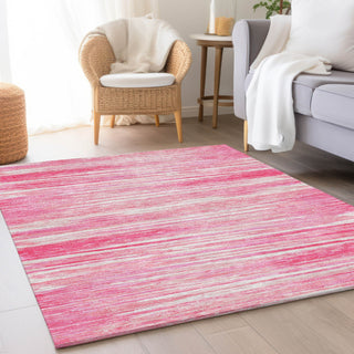 Piper Looms Mayfield Stripes AMF896 Pink Machine Washable Area Rug Lifestyle Image Feature