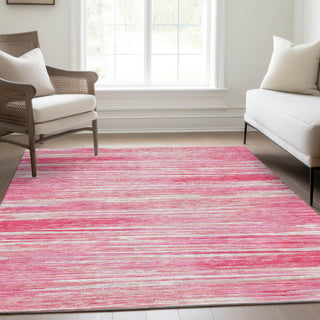Piper Looms Mayfield Stripes AMF896 Pink Machine Washable Area Rug Lifestyle Image Feature