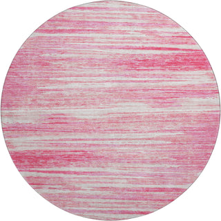 Piper Looms Mayfield Stripes AMF896 Pink Machine Washable Area Rug Round Main Image
