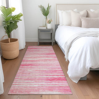 Piper Looms Mayfield Stripes AMF896 Pink Machine Washable Area Rug Runner Lifestyle Image Feature