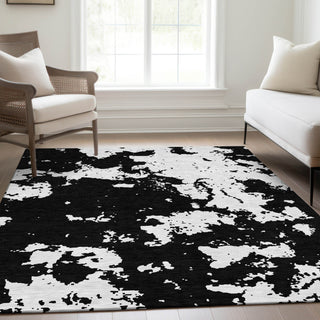 Piper Looms Mayfield Modern AMF897 Black Machine Washable Area Rug Lifestyle Image Feature