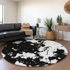 Piper Looms Mayfield Modern AMF897 Black Machine Washable Area Rug Round Lifestyle Image Feature