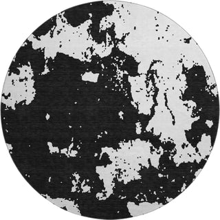 Piper Looms Mayfield Modern AMF897 Black Machine Washable Area Rug Round Main Image
