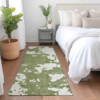 Piper Looms Mayfield Modern AMF897 Green Machine Washable Area Rug Runner Lifestyle Image Feature