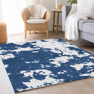 Piper Looms Mayfield Modern AMF897 Navy Machine Washable Area Rug Lifestyle Image Feature