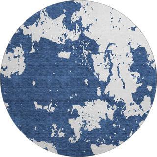 Piper Looms Mayfield Modern AMF897 Navy Machine Washable Area Rug Round Main Image