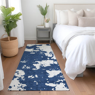 Piper Looms Mayfield Modern AMF897 Navy Machine Washable Area Rug Runner Lifestyle Image Feature