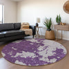 Piper Looms Mayfield Modern AMF897 Purple Machine Washable Area Rug Round Lifestyle Image Feature