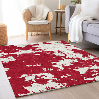 Piper Looms Mayfield Modern AMF897 Red Machine Washable Area Rug Lifestyle Image Feature