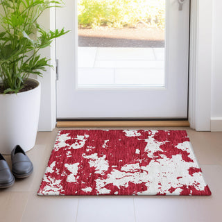Piper Looms Mayfield Modern AMF897 Red Machine Washable Area Rug Scatter Lifestyle Image Feature