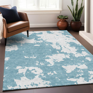 Piper Looms Mayfield Modern AMF897 Sky Machine Washable Area Rug Lifestyle Image Feature